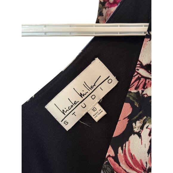 Nicole Miller floral V-neck sleeveless dress size 10 - Picture 3 of 3